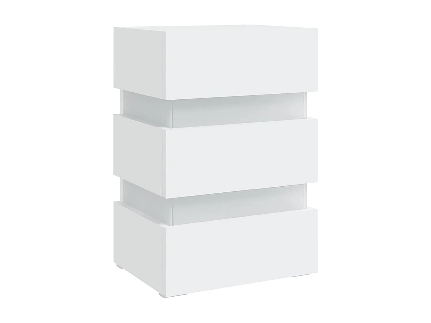 326846  Nachtkastje LED 45x35x67 cm bewerkt hout wit