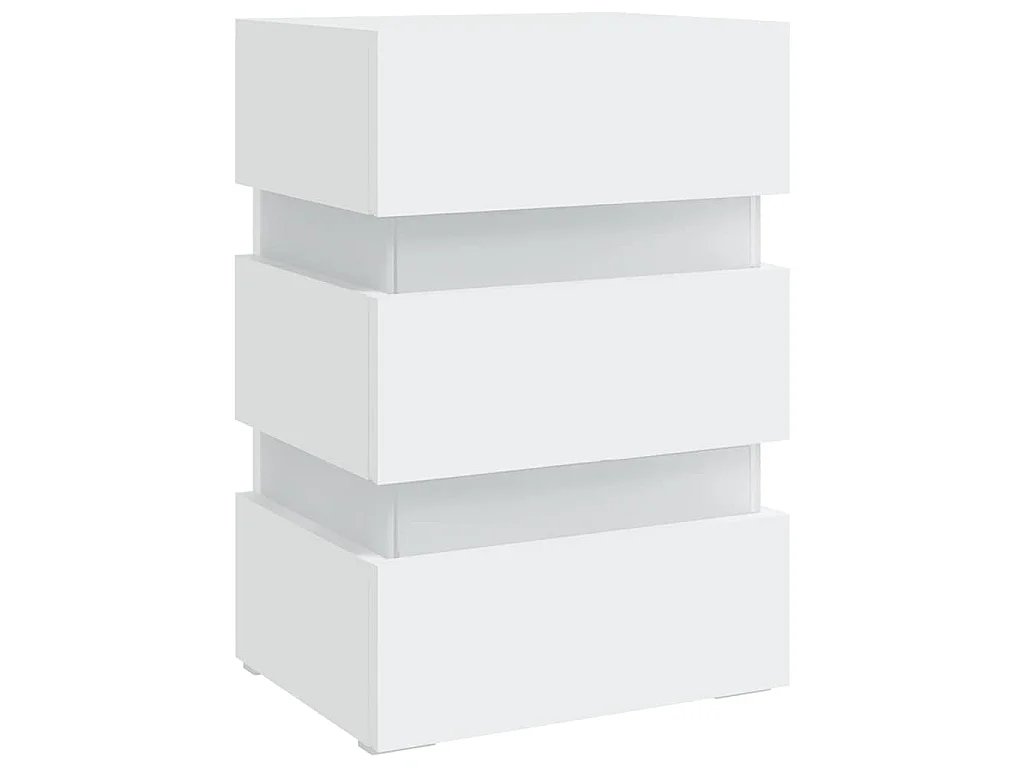 Table de chevet à LED blanc 45x35x67 cm bois d'ingénierie