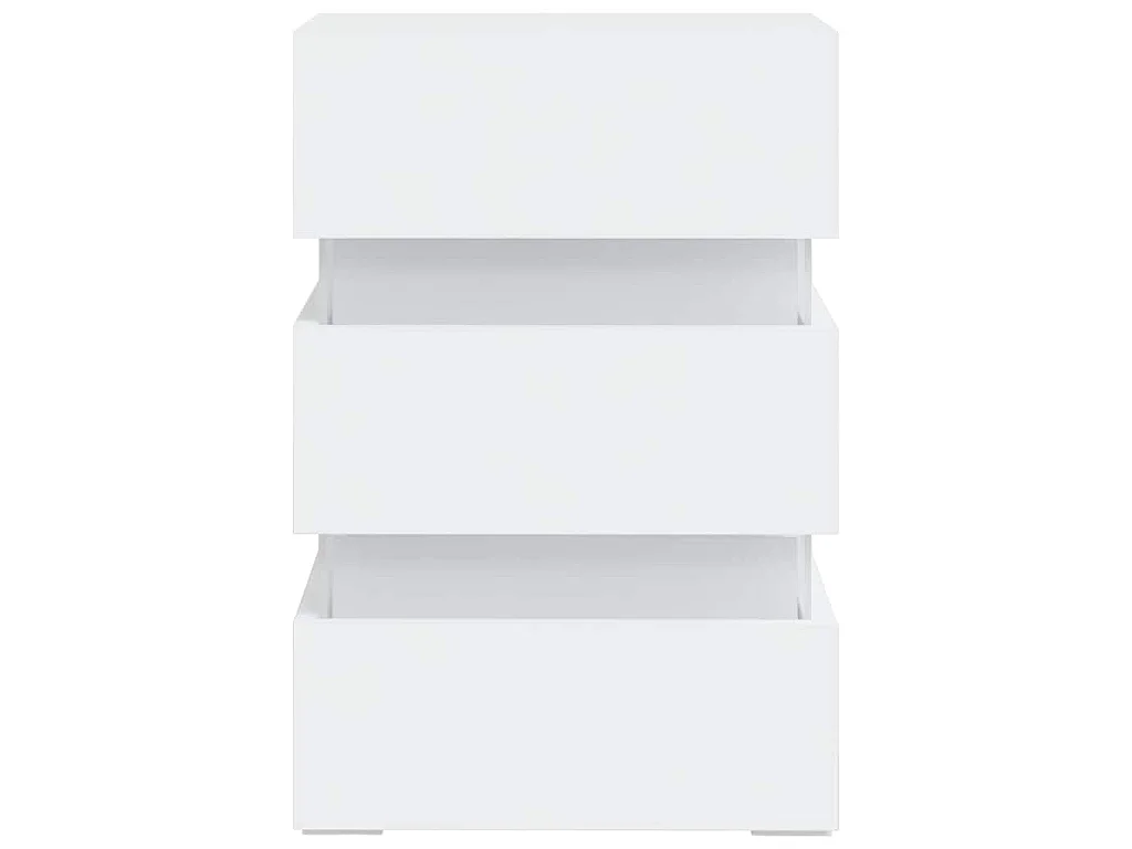 Table de chevet à LED blanc 45x35x67 cm bois d'ingénierie