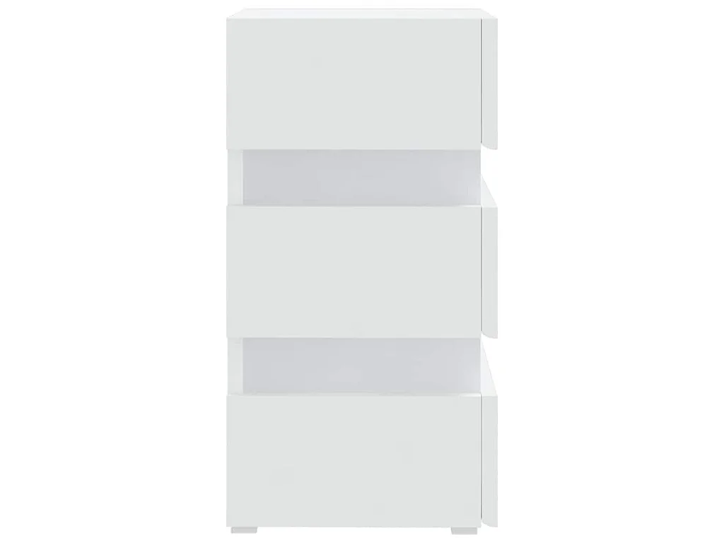 Table de chevet à LED blanc 45x35x67 cm bois d'ingénierie