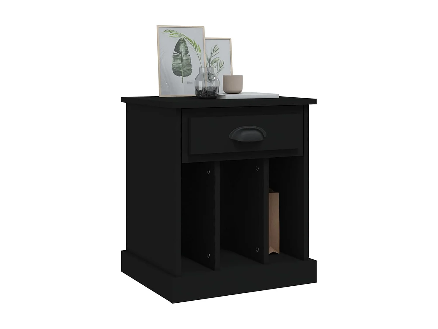 Table de chevet noir 43x36x50 cm
