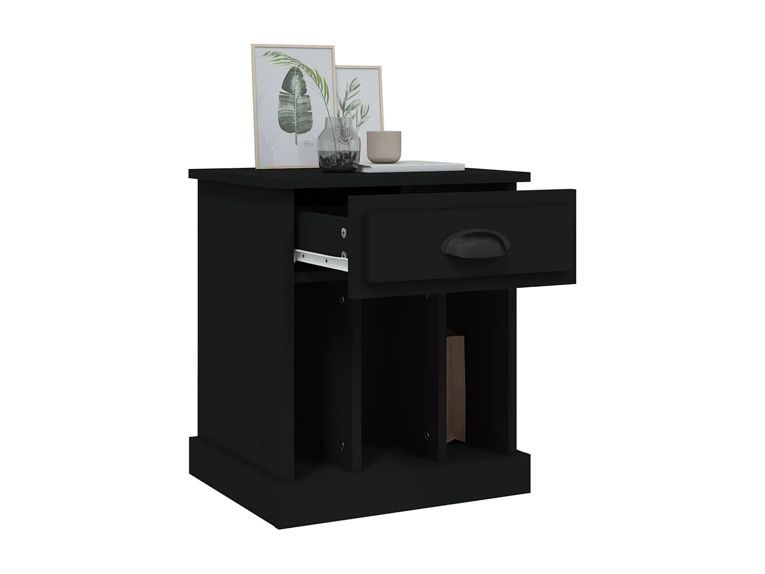 Table de chevet noir 43x36x50 cm