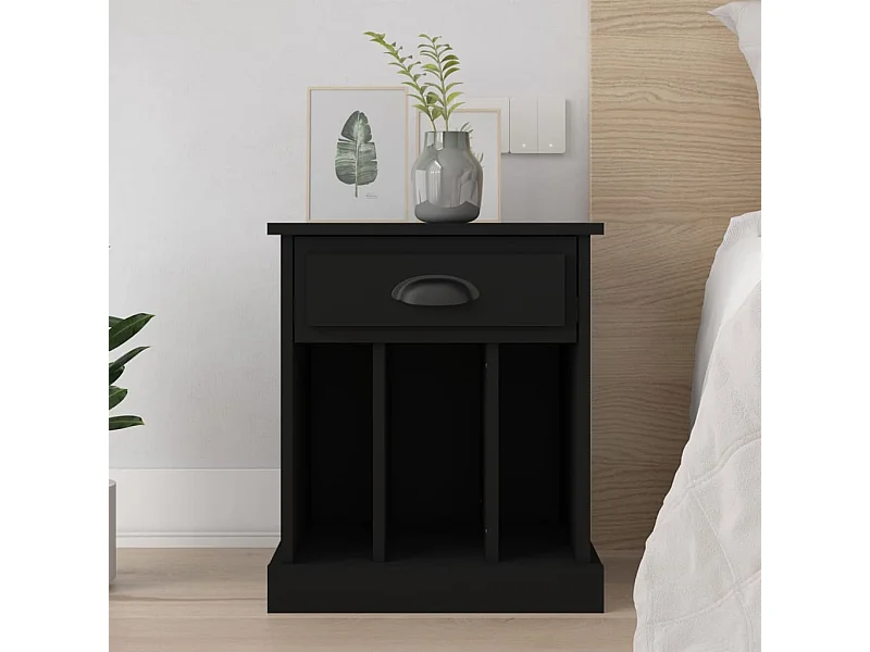 Table de chevet noir 43x36x50 cm