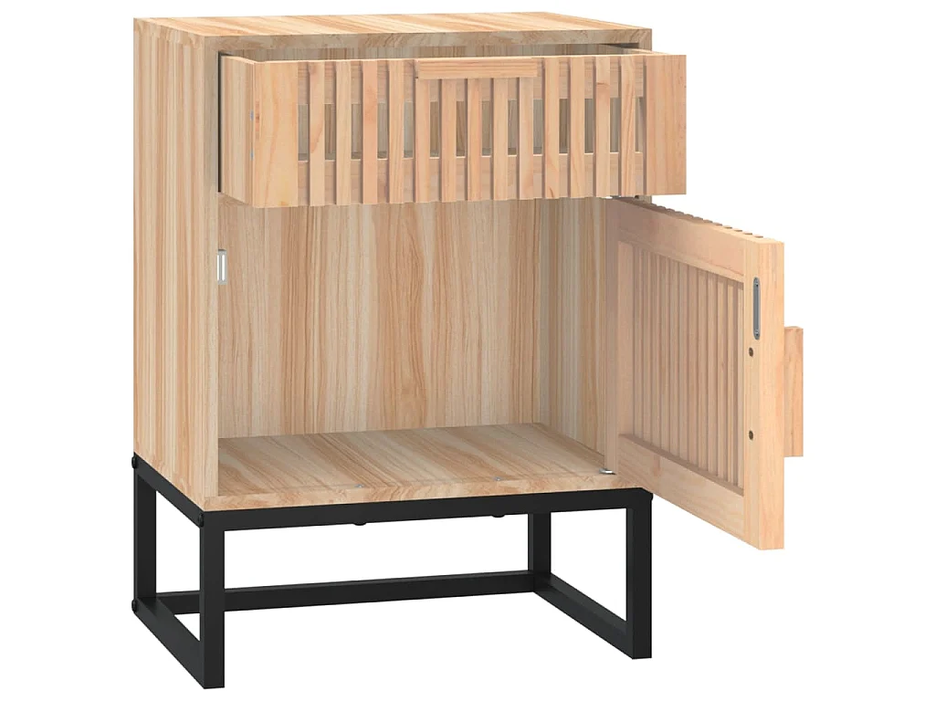 Nachtkastje 40x30x55,5 cm bewerkt hout en ijzer