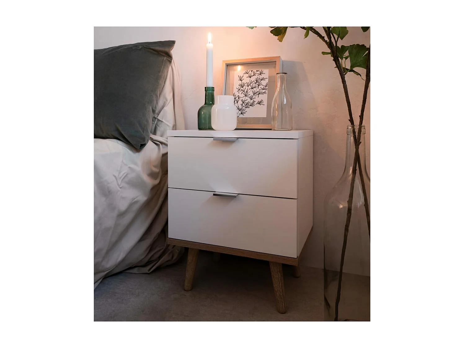 Nachtkastje met 2 Laden L40 cm - Copenhague