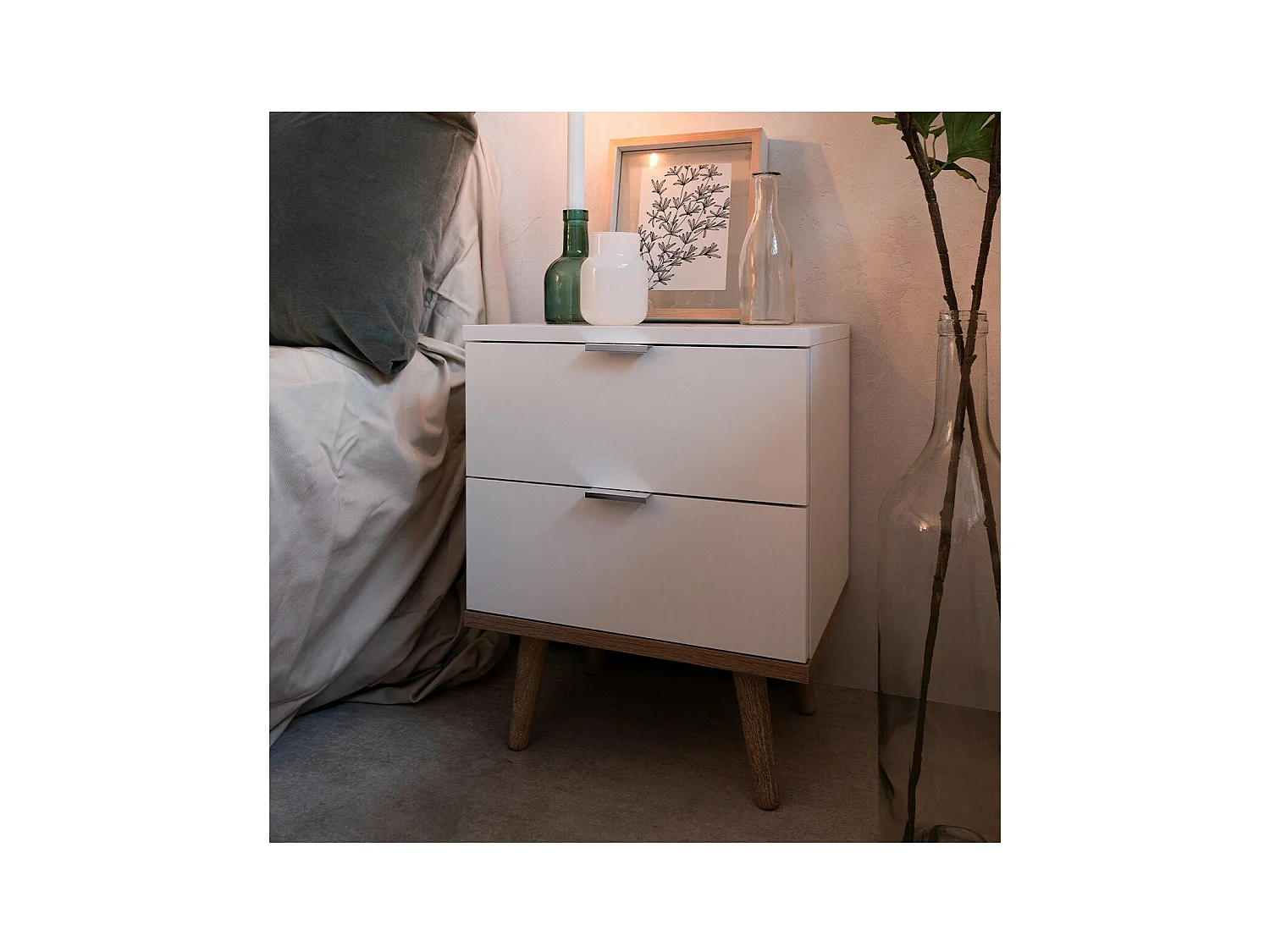 Nachtkastje met 2 Laden L40 cm - Copenhague