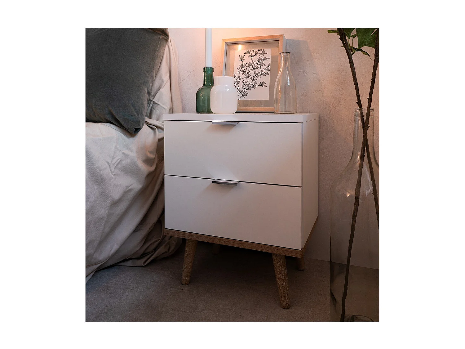 Chevet 2 Tiroirs L40 cm - COPENHAGUE