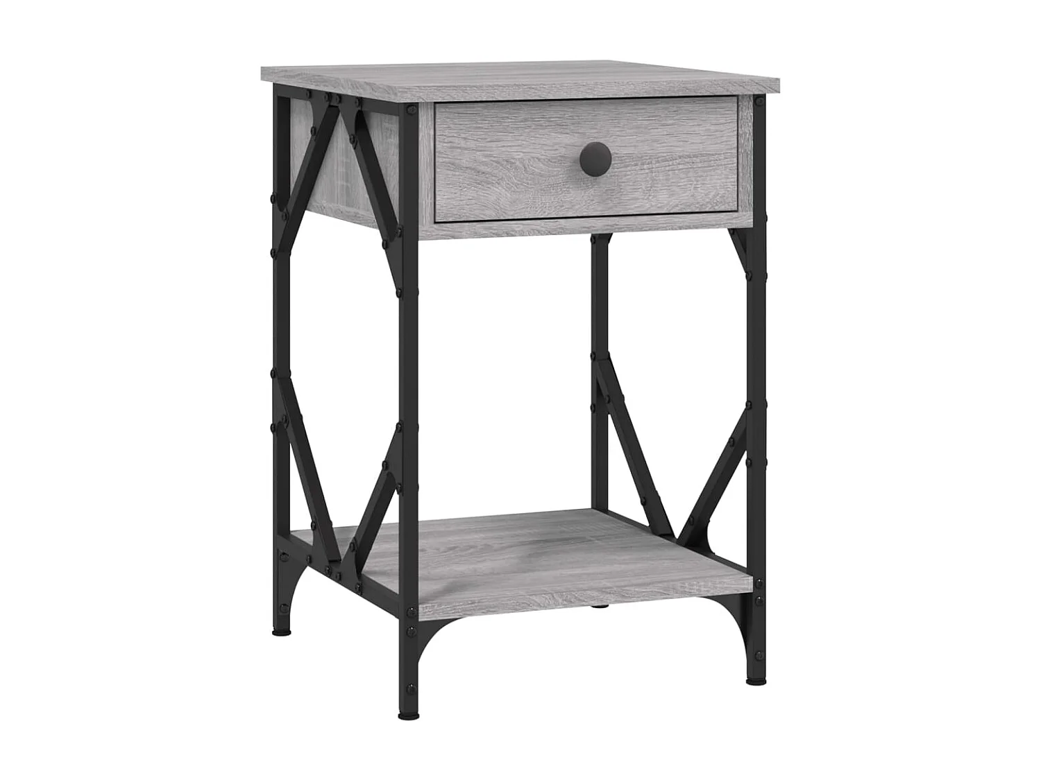 Comodino Grigio Sonoma 40x42x60 cm in Legno Multistrato