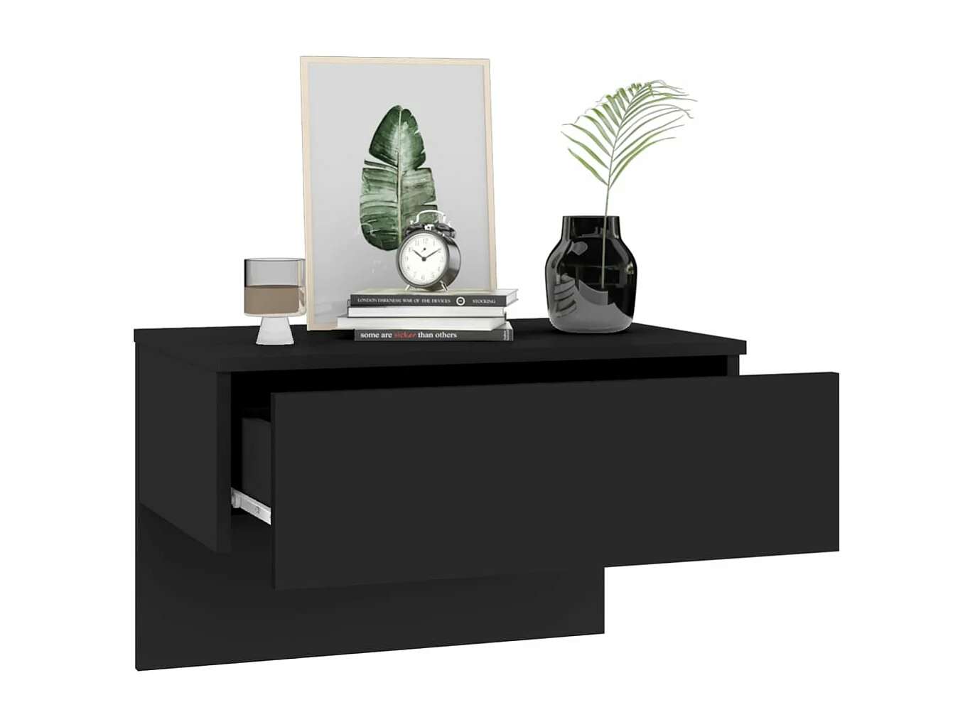 Tables de chevet murales 2 pcs Noir