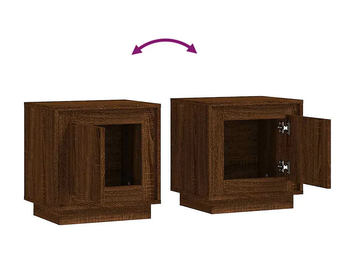 Nachttische 2 Stk. Braun Eichen-Optik 44x35x45 cm Holzwerkstoff