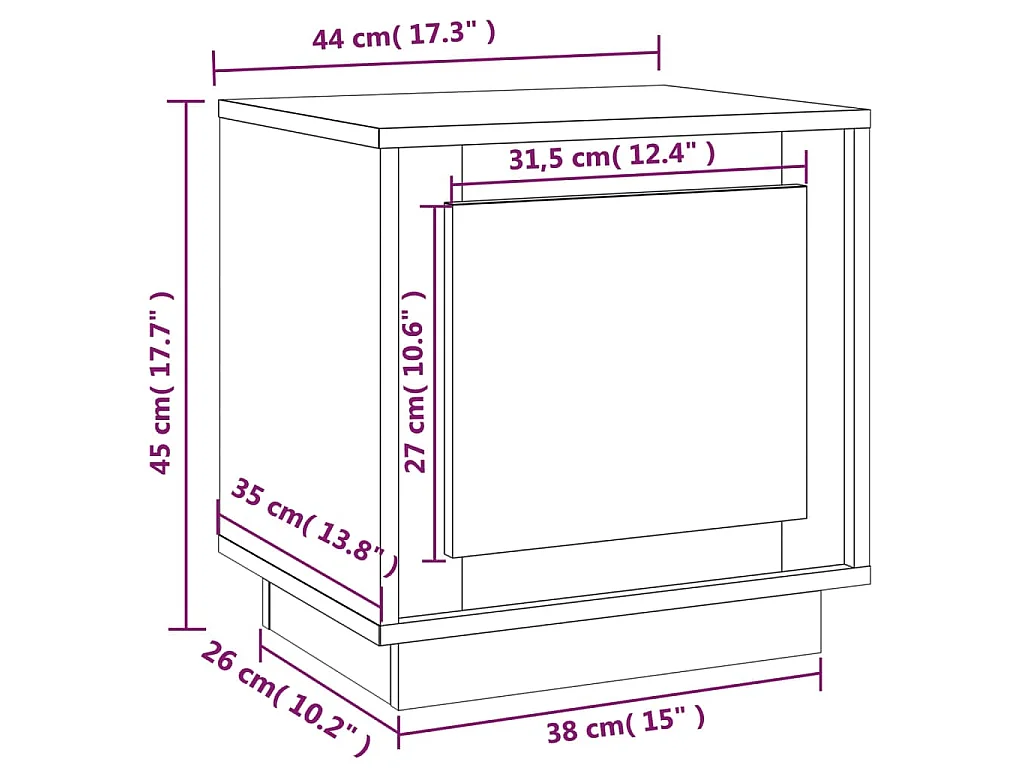 Tables de chevet 2pcs chêne marron 44x35x45cm bois d'ingénierie