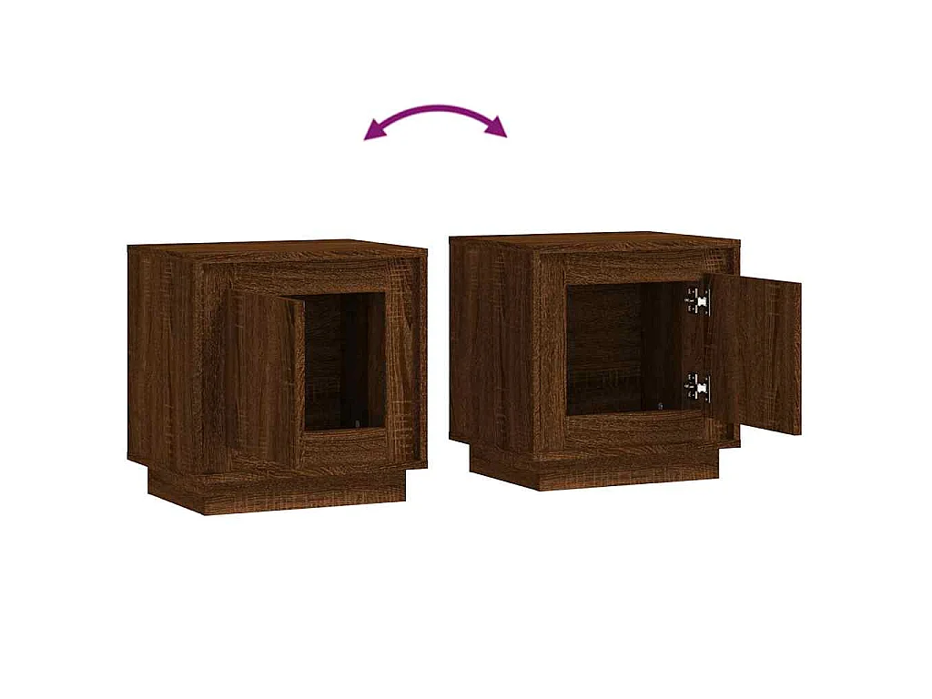 Tables de chevet 2pcs chêne marron 44x35x45cm bois d'ingénierie