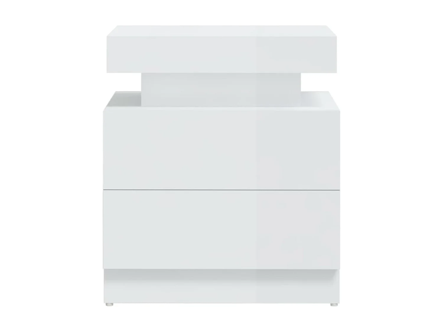 Comodino Bianco Lucido 45x35x52 cm in Legno Multistrato