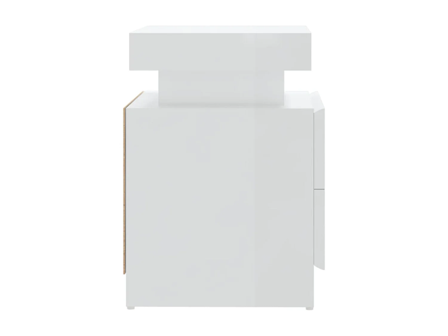 Comodino Bianco Lucido 45x35x52 cm in Legno Multistrato