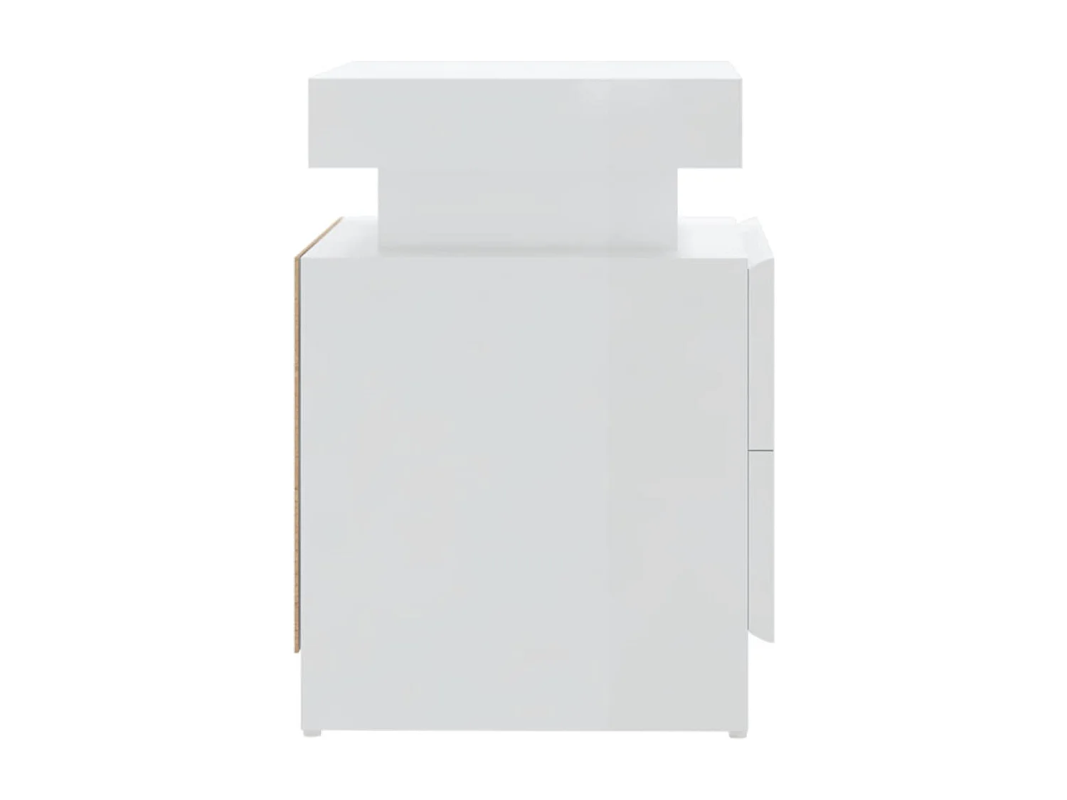 Nachtkastje 45x35x52 cm bewerkt hout hoogglans wit