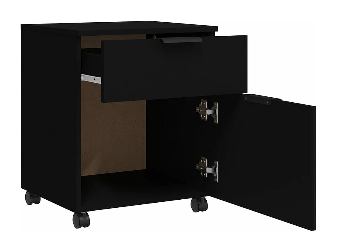 Mobiler Aktenschrank mit Rollen Schwarz 45x38x54 cm