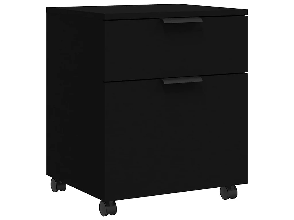 Classeur mobile avec roues noir 45x38x54 cm bois d'ingénierie