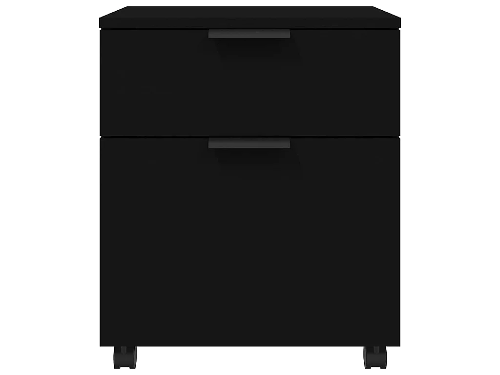 Classeur mobile avec roues noir 45x38x54 cm bois d'ingénierie