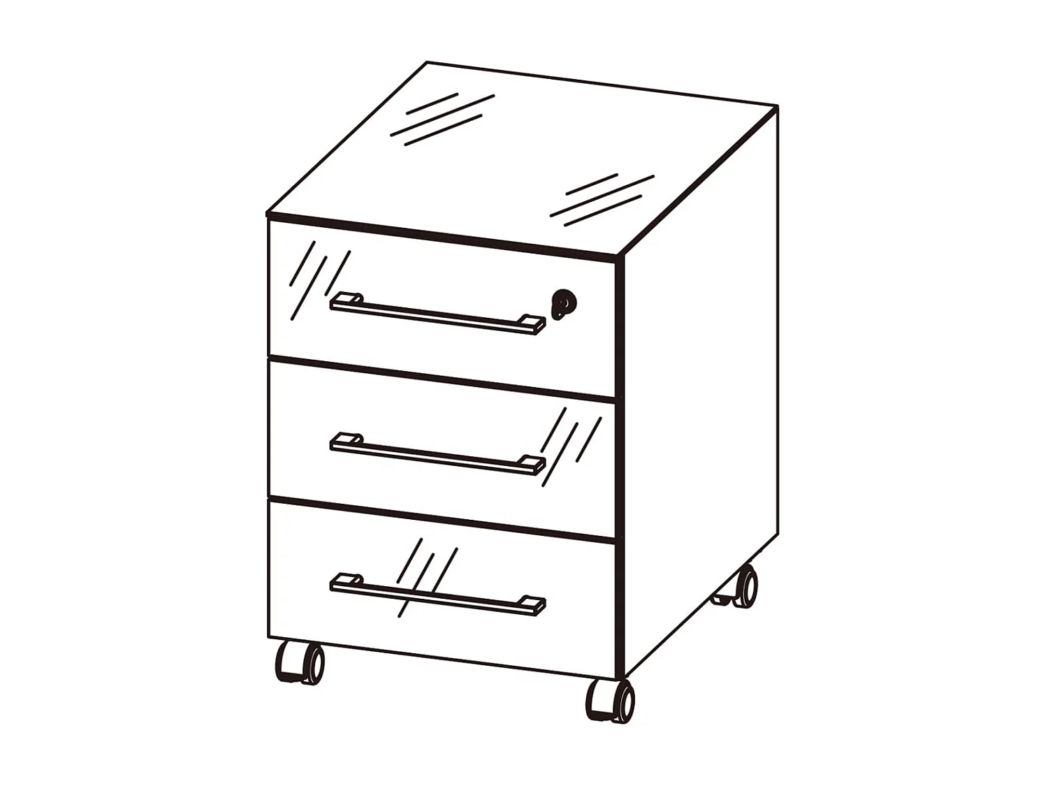 Classeur sur roulettes GW-Monteria Blanc et chêne Navarra