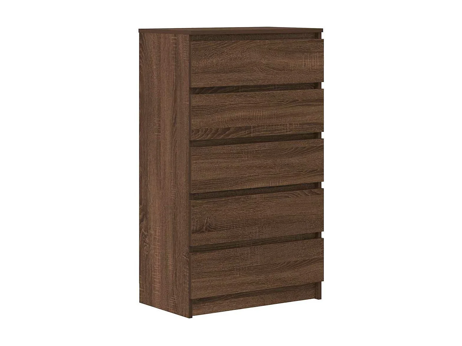 Ladekast 60x36x103 cm bewerkt hout bruin eikenkleur