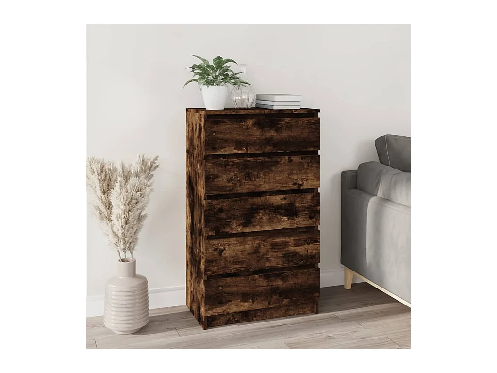 Schubladenschrank Räuchereiche 60x36x103 cm Holzwerkstoff