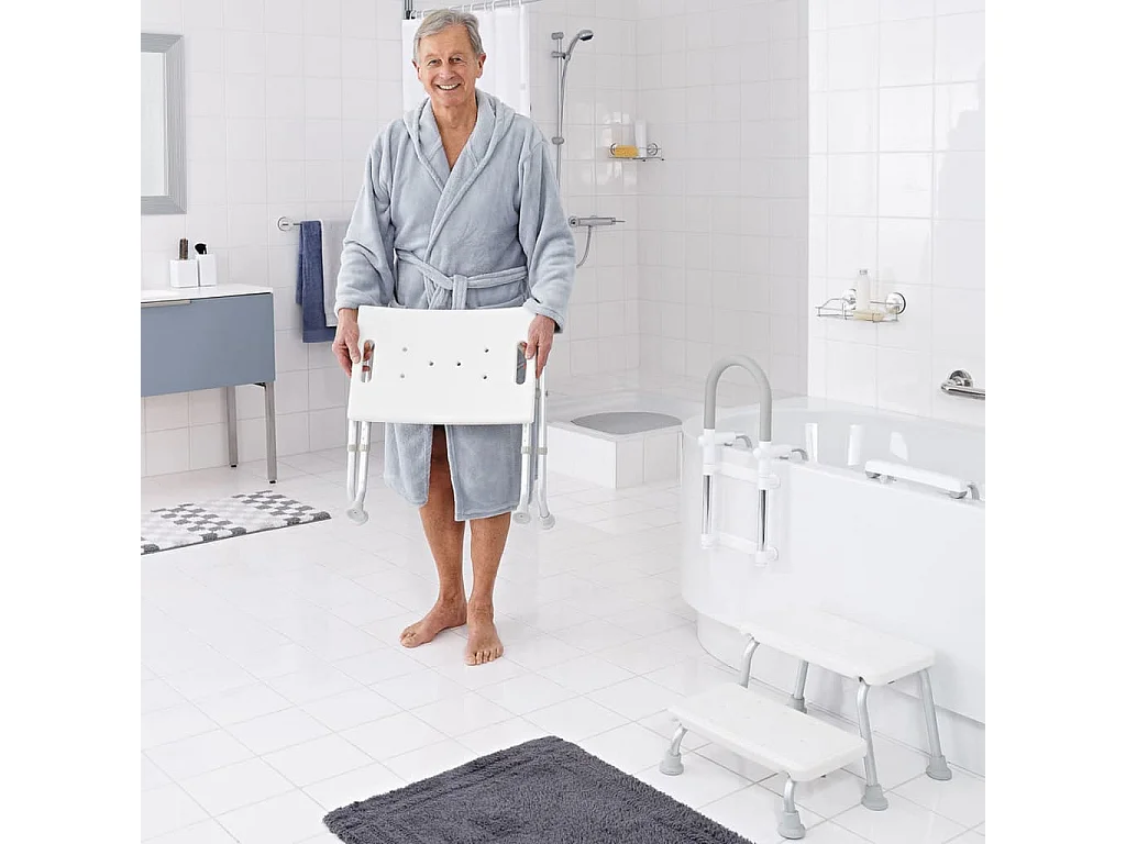 Banco de casa de banho dobrável 110 kg branco A0050301