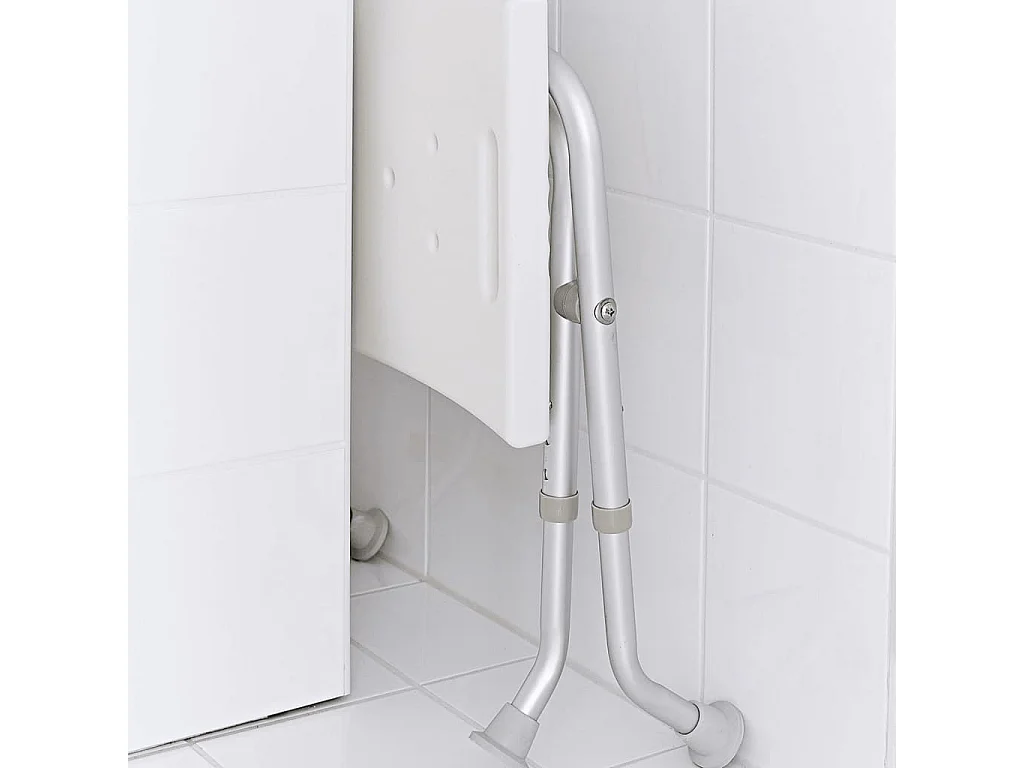 Sgabello da Bagno Pieghevole 110 kg Bianco A0050301