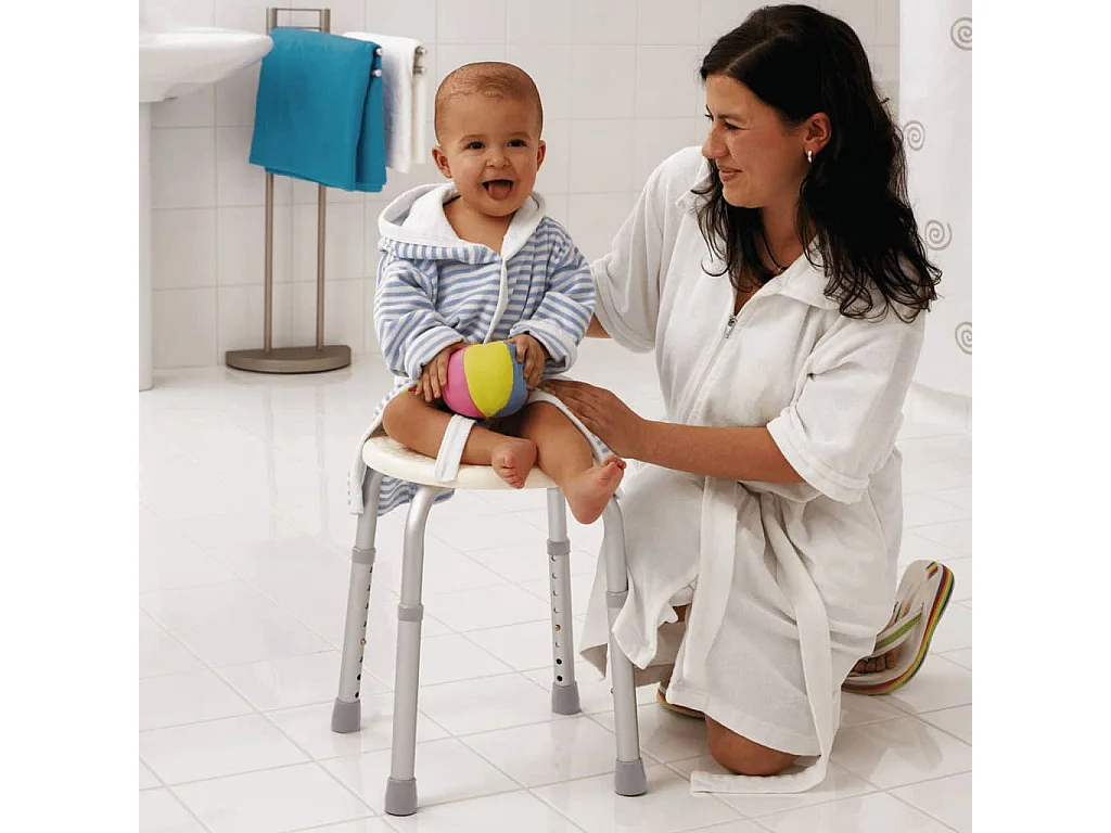 Tabouret de salle de bain rond Blanc 110 kg A00603101