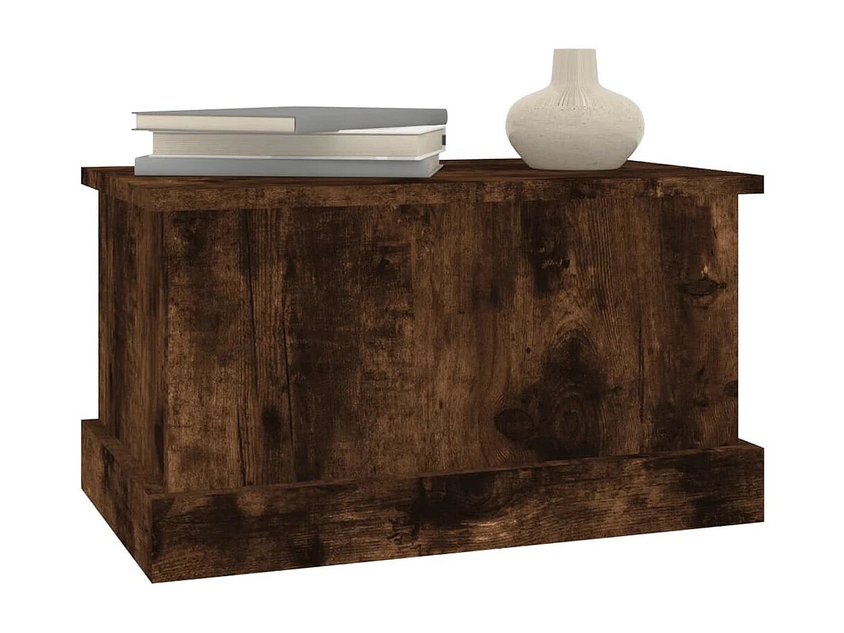 Boîte de rangement chêne fumé 50x30x28 cm bois d'ingénierie