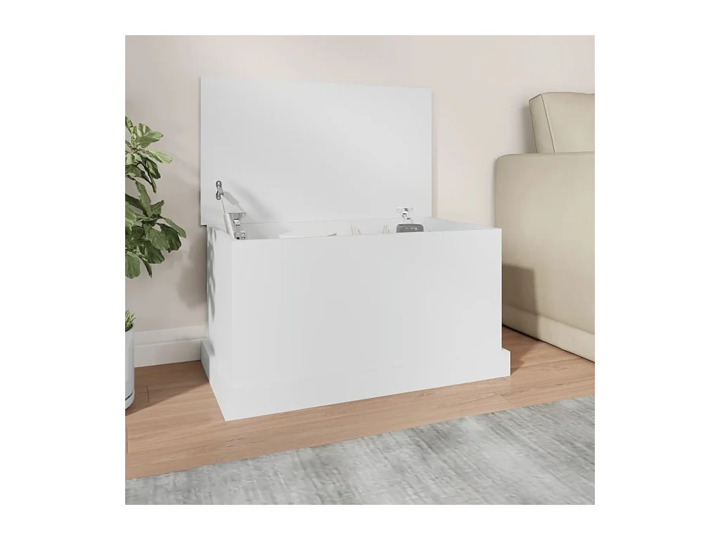 Boîte de rangement blanc 70x40x38 cm bois d'ingénierie