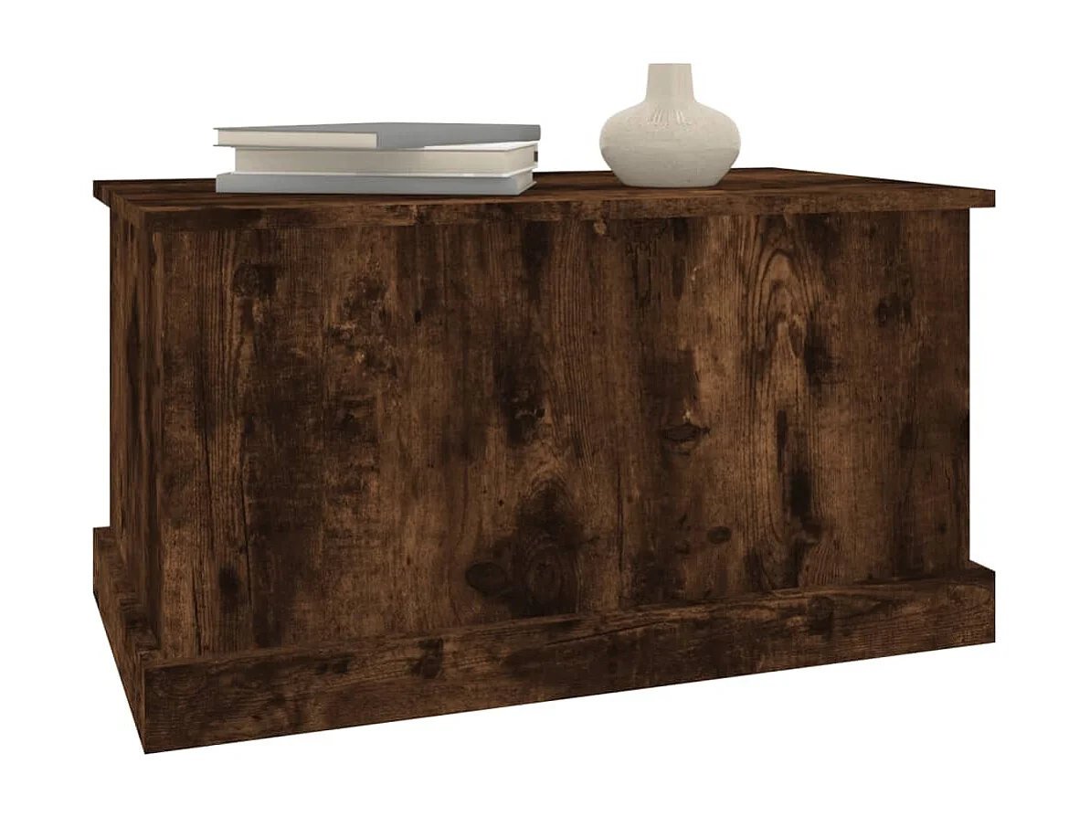 Boîte de rangement chêne fumé 70x40x38 cm bois d'ingénierie