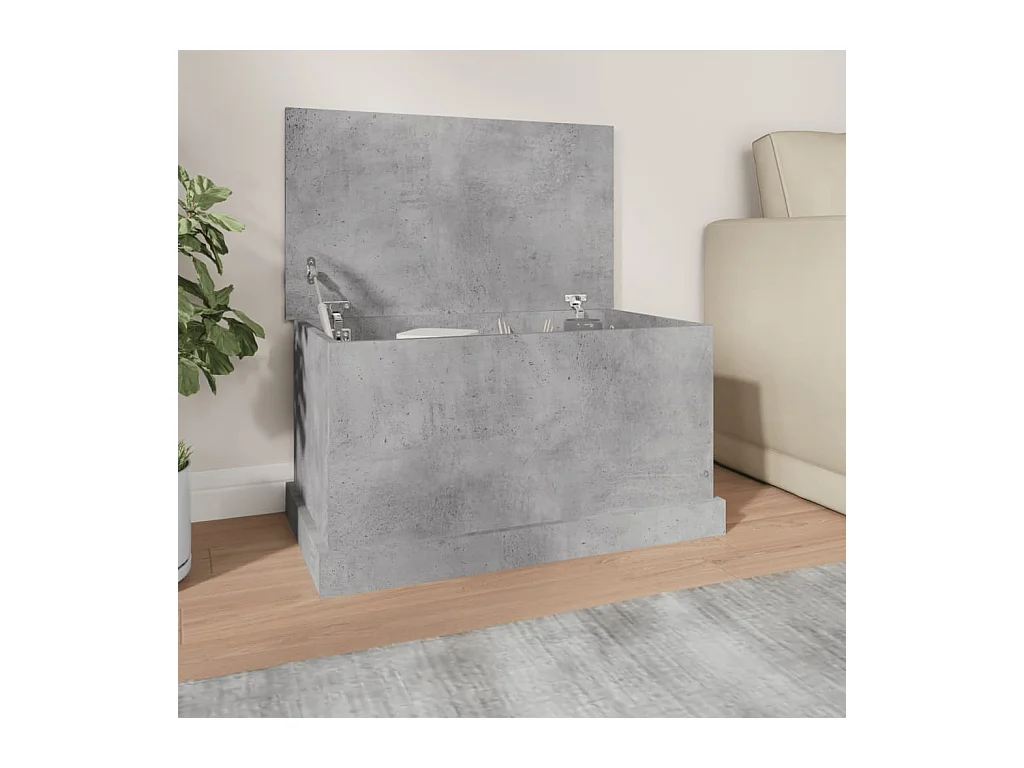 Boîte de rangement gris béton 70x40x38 cm bois d'ingénierie