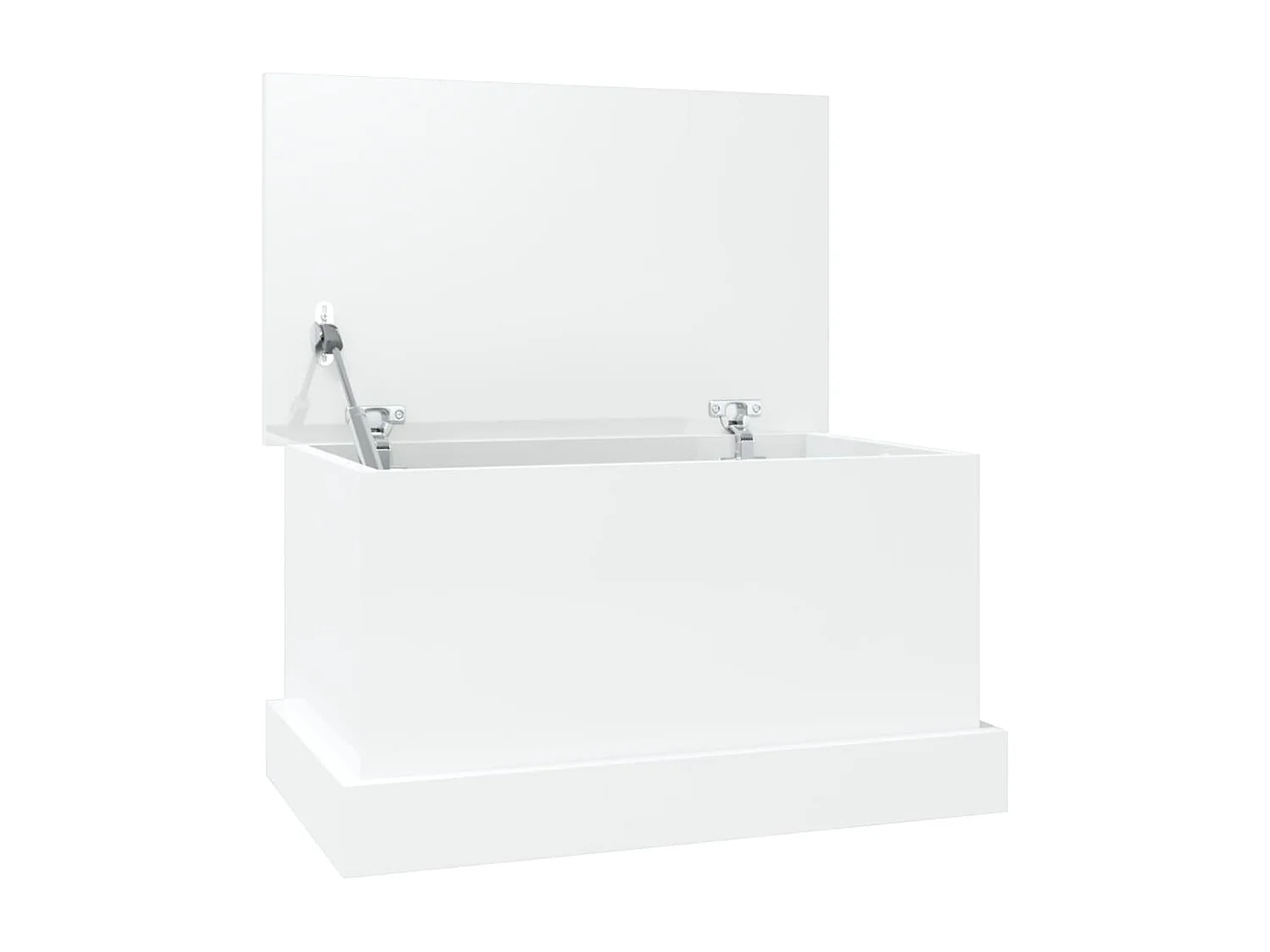 Boîte de rangement blanc brillant 50x30x28 cm bois d'ingénierie