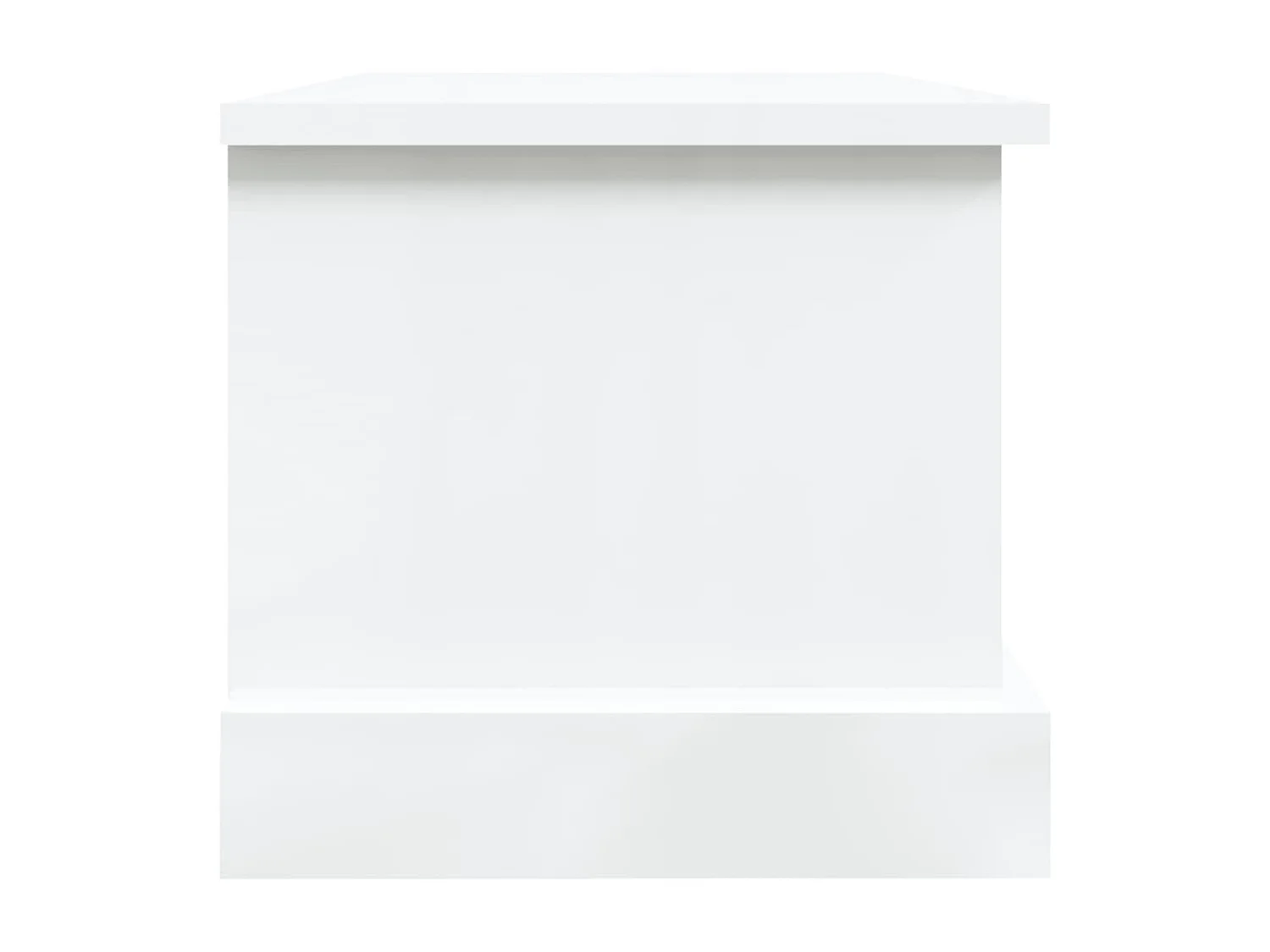 Boîte de rangement blanc brillant 50x30x28 cm bois d'ingénierie