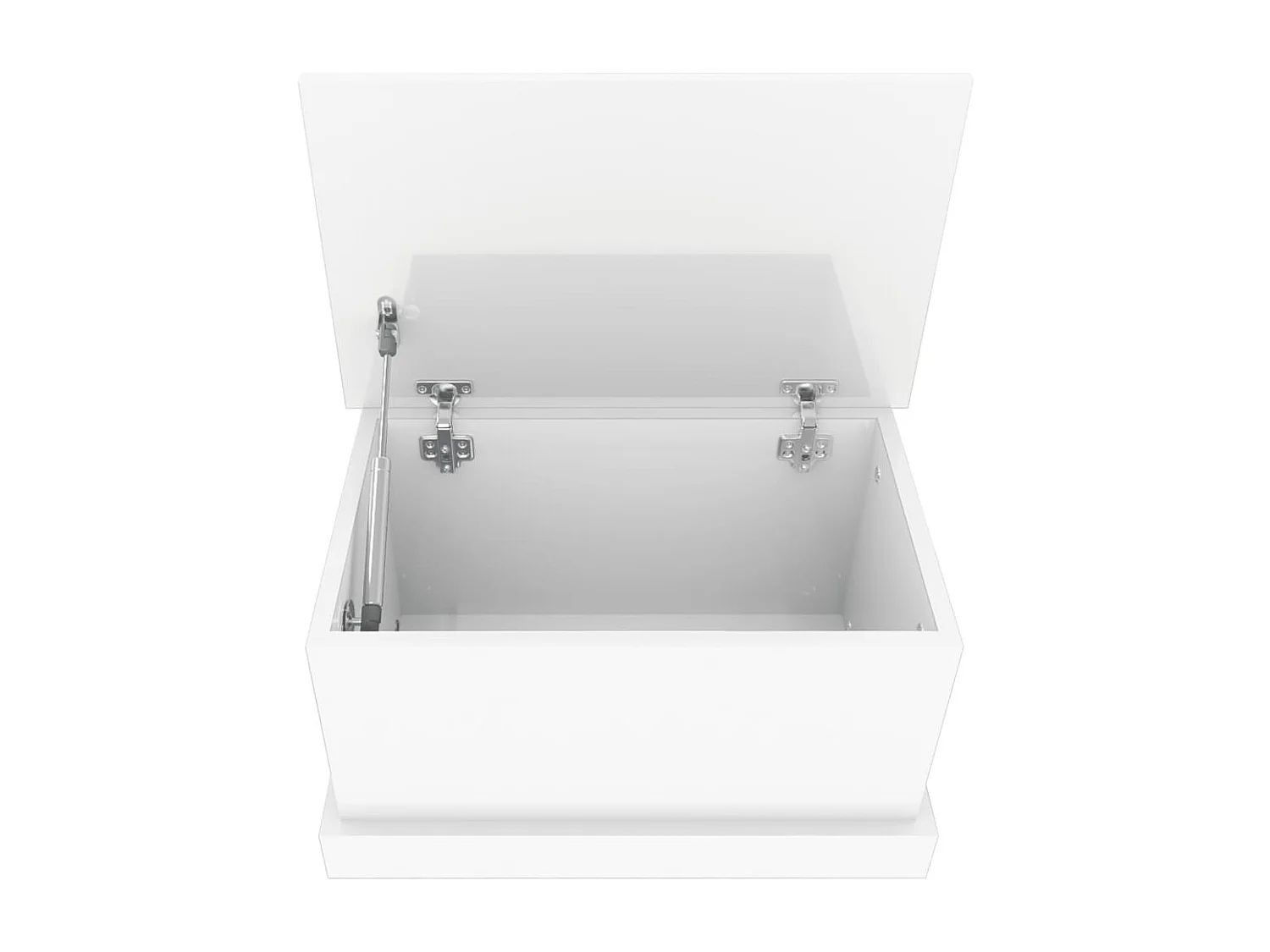 Boîte de rangement blanc brillant 50x30x28 cm bois d'ingénierie