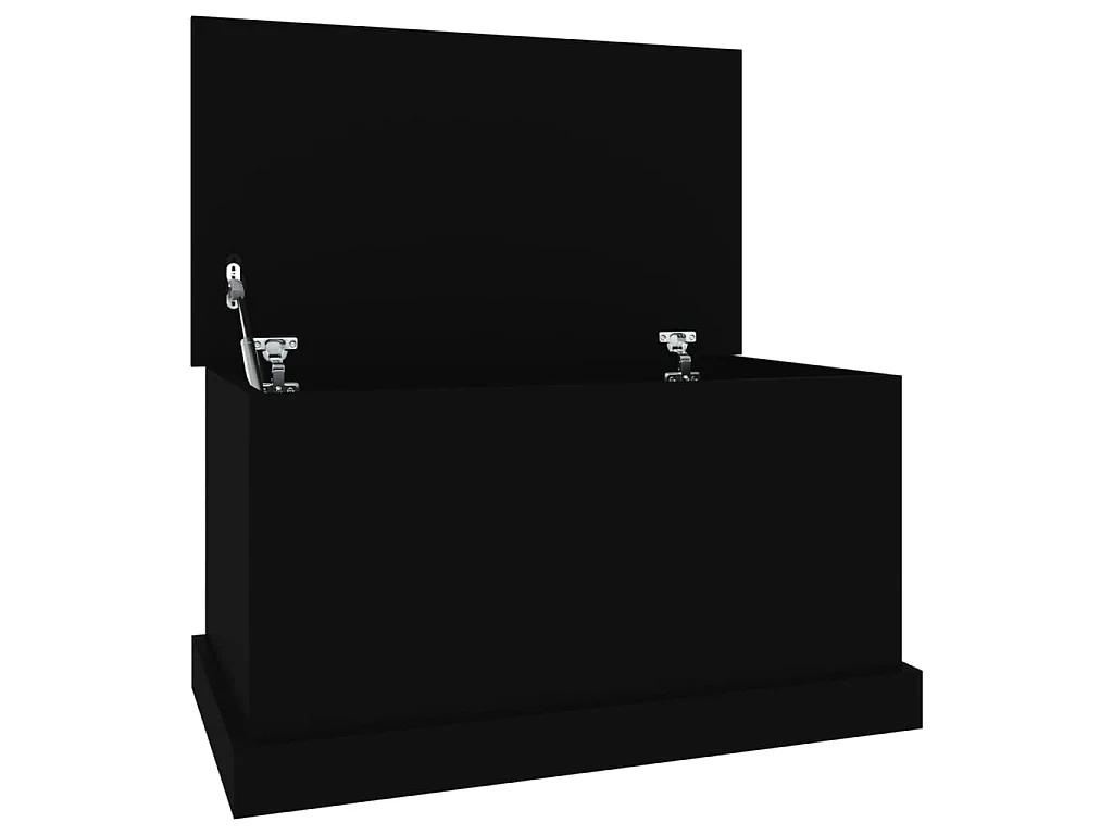 Boîte de rangement noir 70x40x38 cm bois d'ingénierie