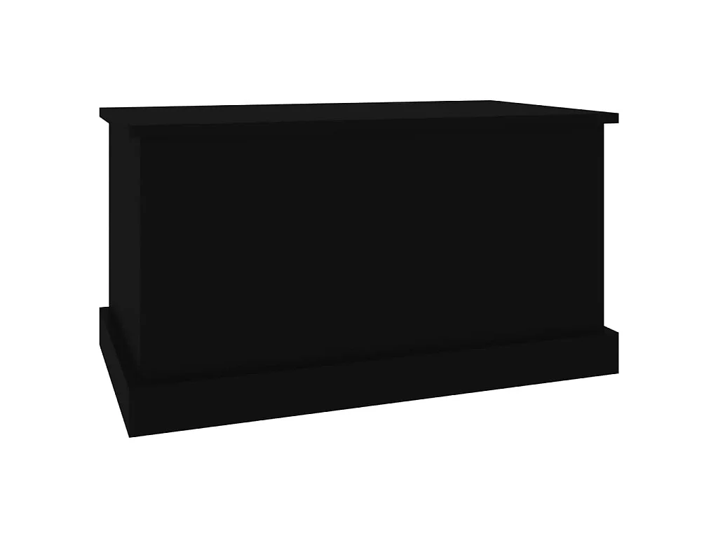 Boîte de rangement noir 70x40x38 cm bois d'ingénierie