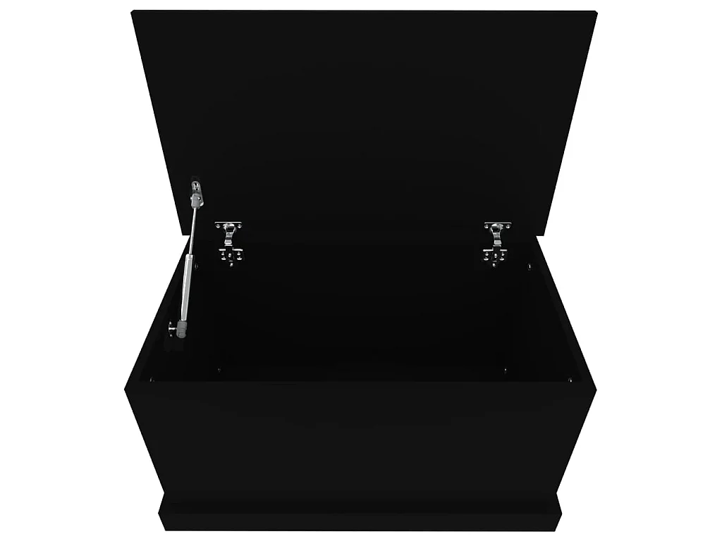 Boîte de rangement noir 70x40x38 cm bois d'ingénierie