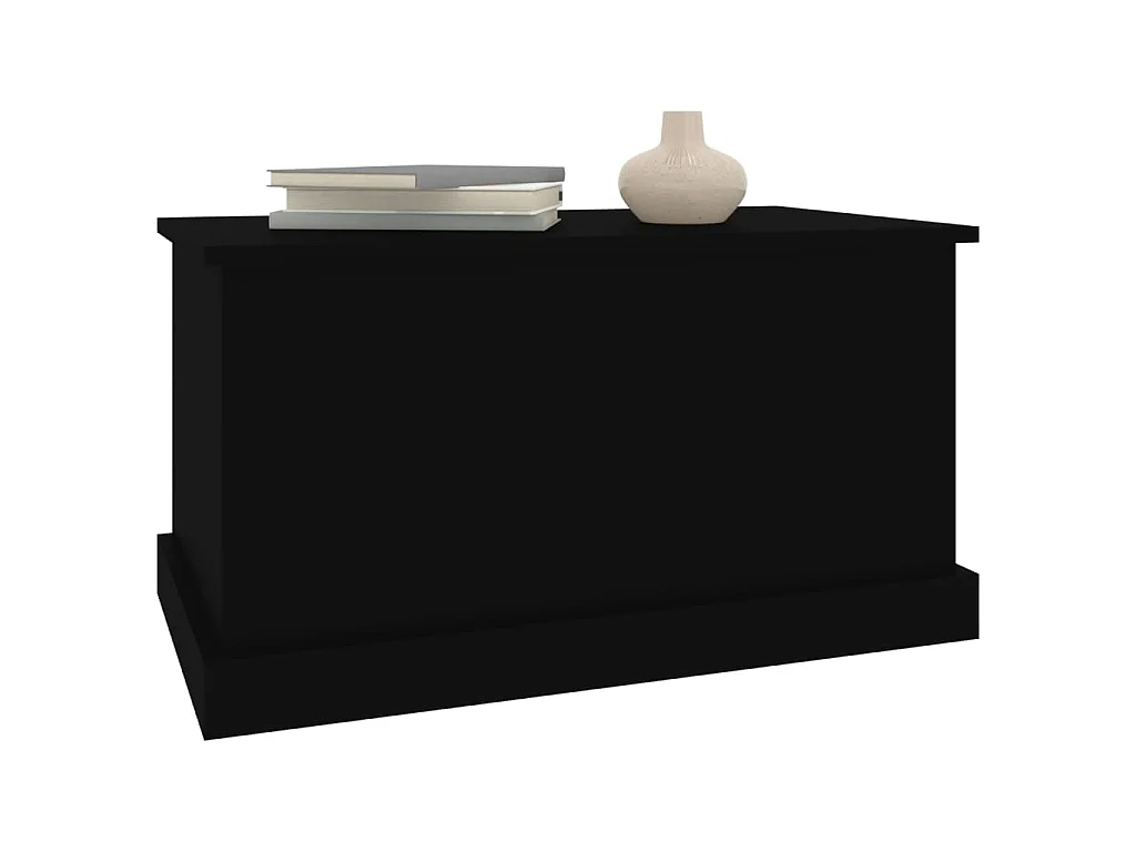 Boîte de rangement noir 70x40x38 cm bois d'ingénierie