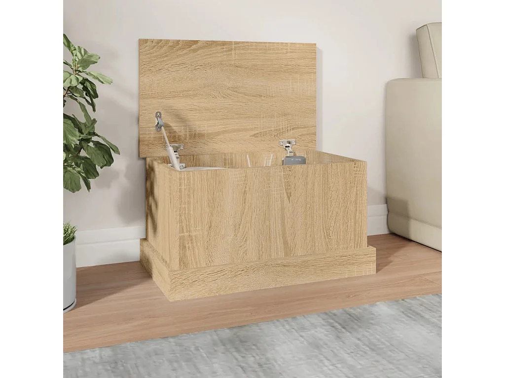 Coffre de rangement Chêne Sonoma 50x30x28 cm Bois d'ingénierie
