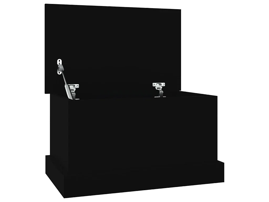 Boîte de rangement noir 50x30x28 cm bois d'ingénierie