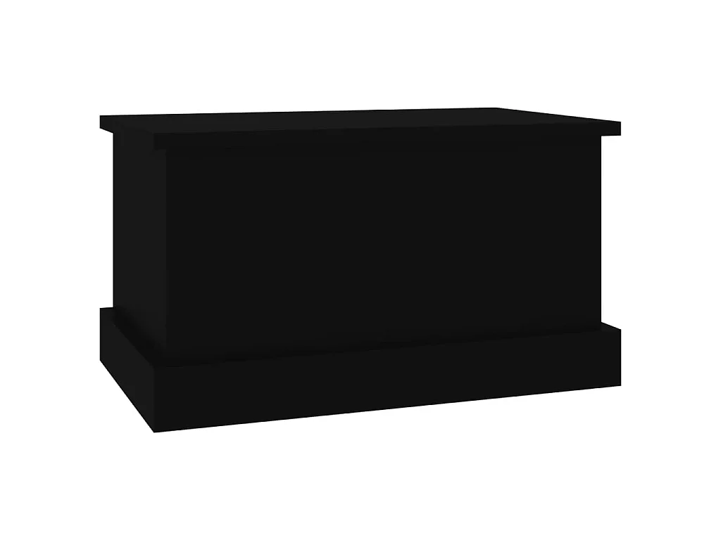 Boîte de rangement noir 50x30x28 cm bois d'ingénierie