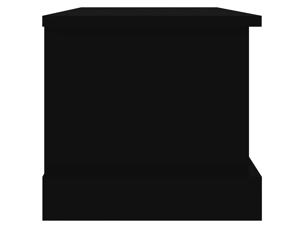 Boîte de rangement noir 50x30x28 cm bois d'ingénierie