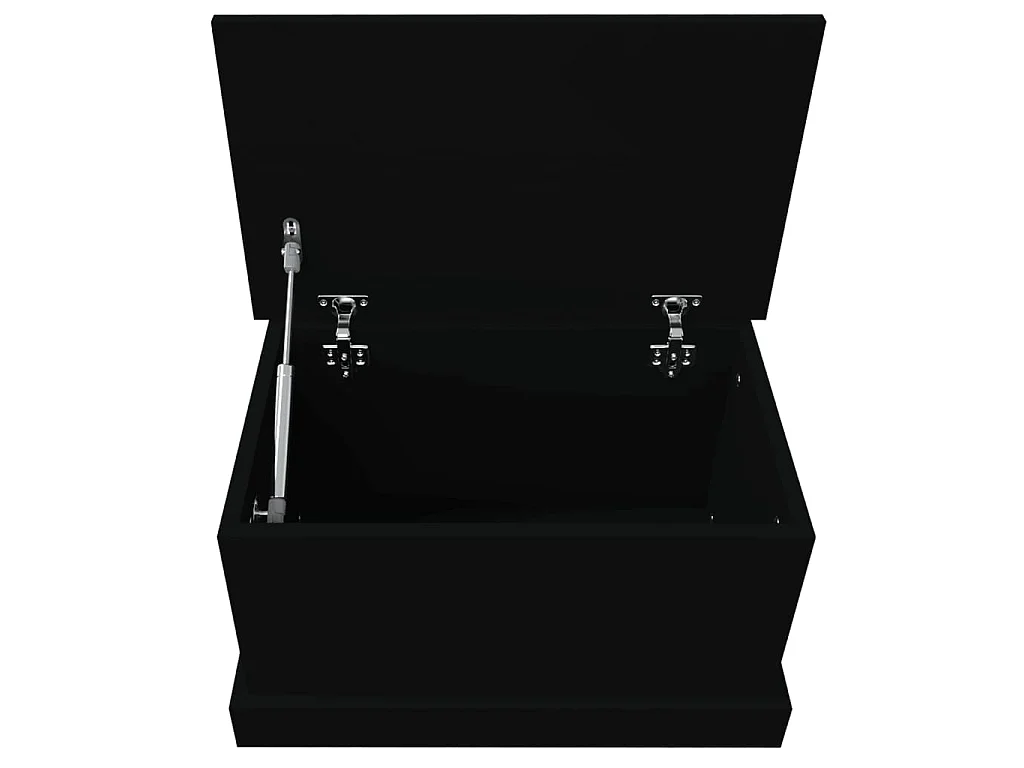 Boîte de rangement noir 50x30x28 cm bois d'ingénierie