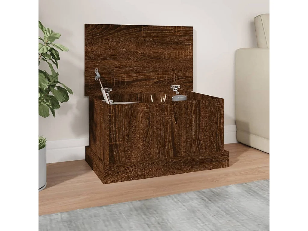 Boîte de rangement chêne marron 50x30x28 cm bois d'ingénierie