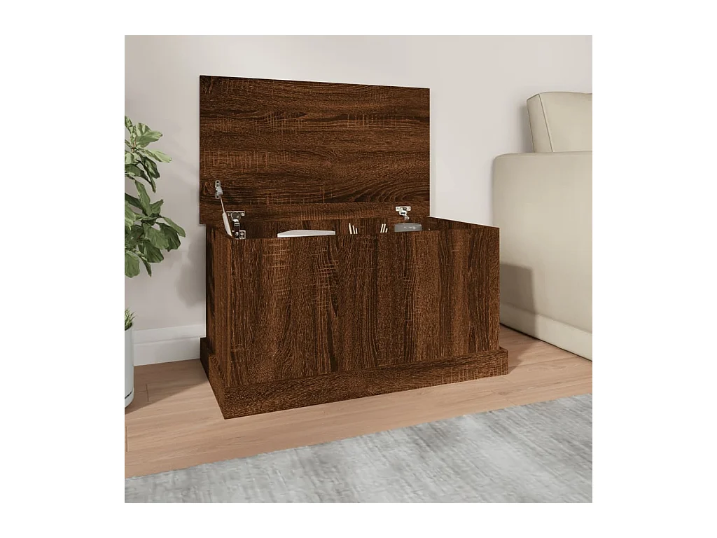 Opbergbox 70x40x38 cm bewerkt hout bruin eikenkleur