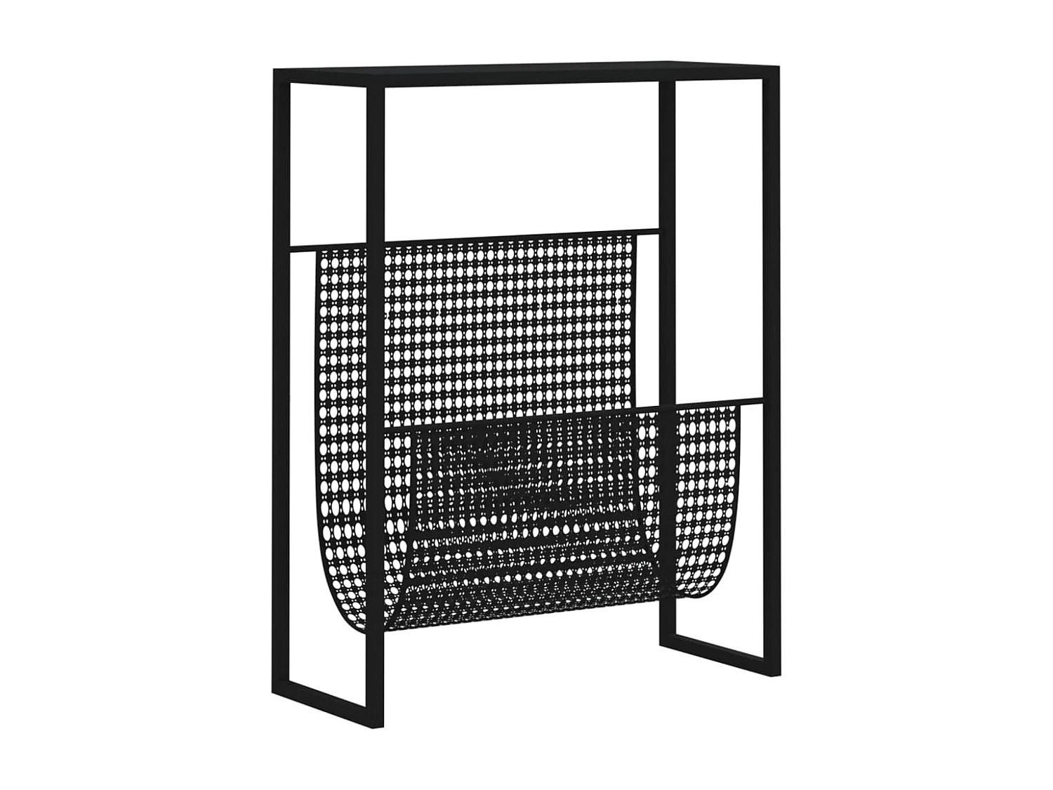 Portariviste Nero 35x15x45 cm in Acciaio