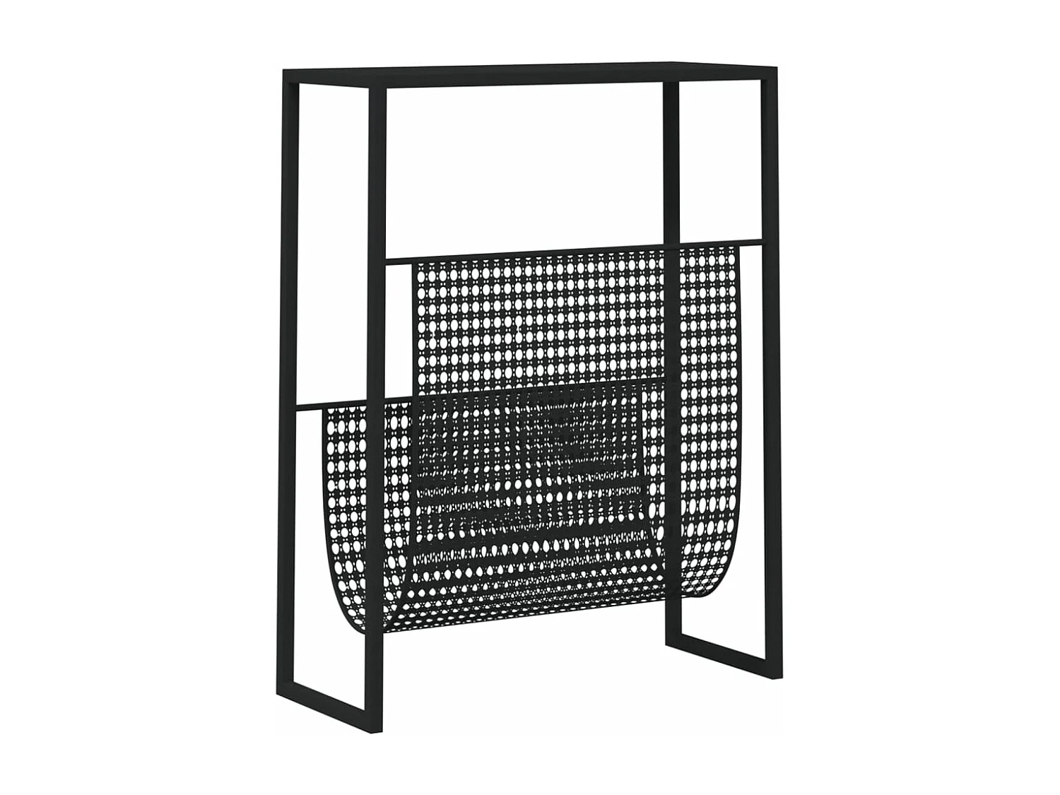 Portariviste Nero 35x15x45 cm in Acciaio