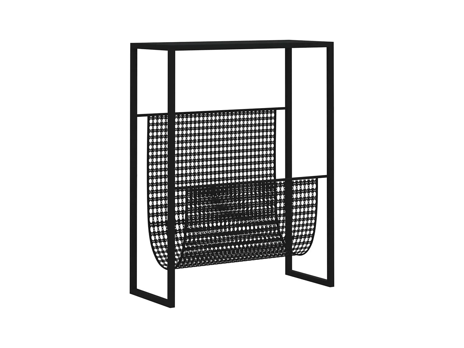 Revistero de acero negro 35x15x45 cm