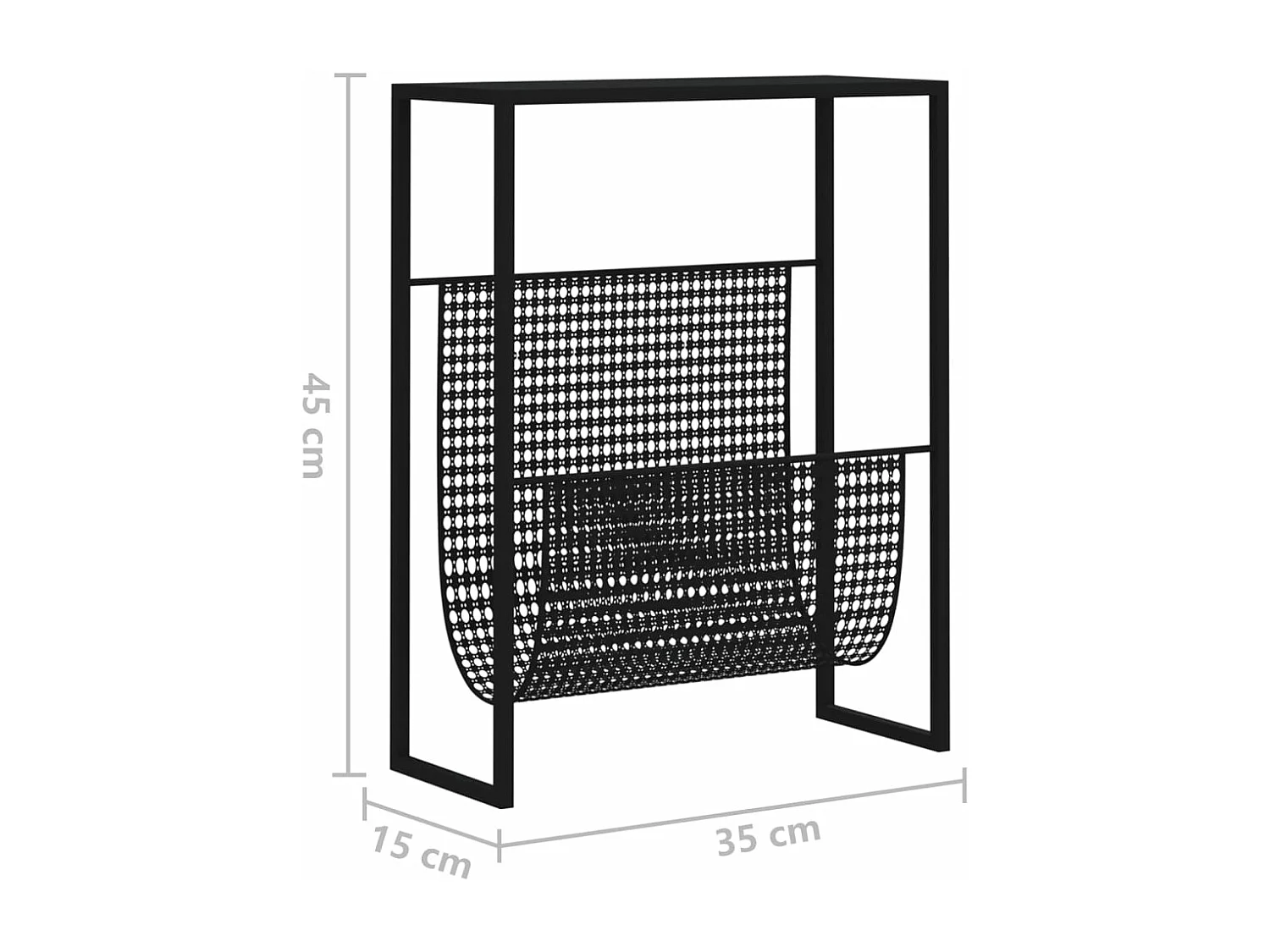 Porte-revue Noir 35x15x45 cm Acier